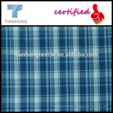 Nantong custom 100 cotton yarn dyed shirt fabric/blue color plaid check collection fabric